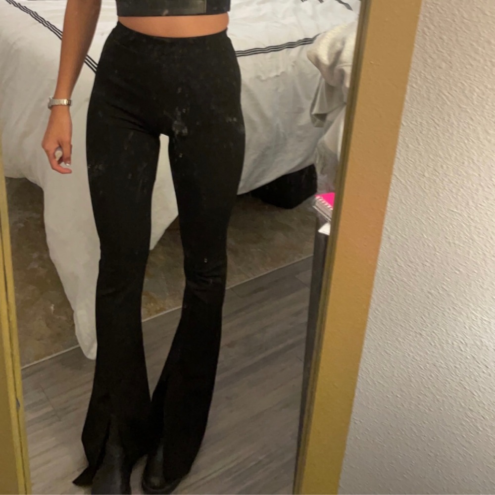 Pull And Bear Black Flared Pants - image 4